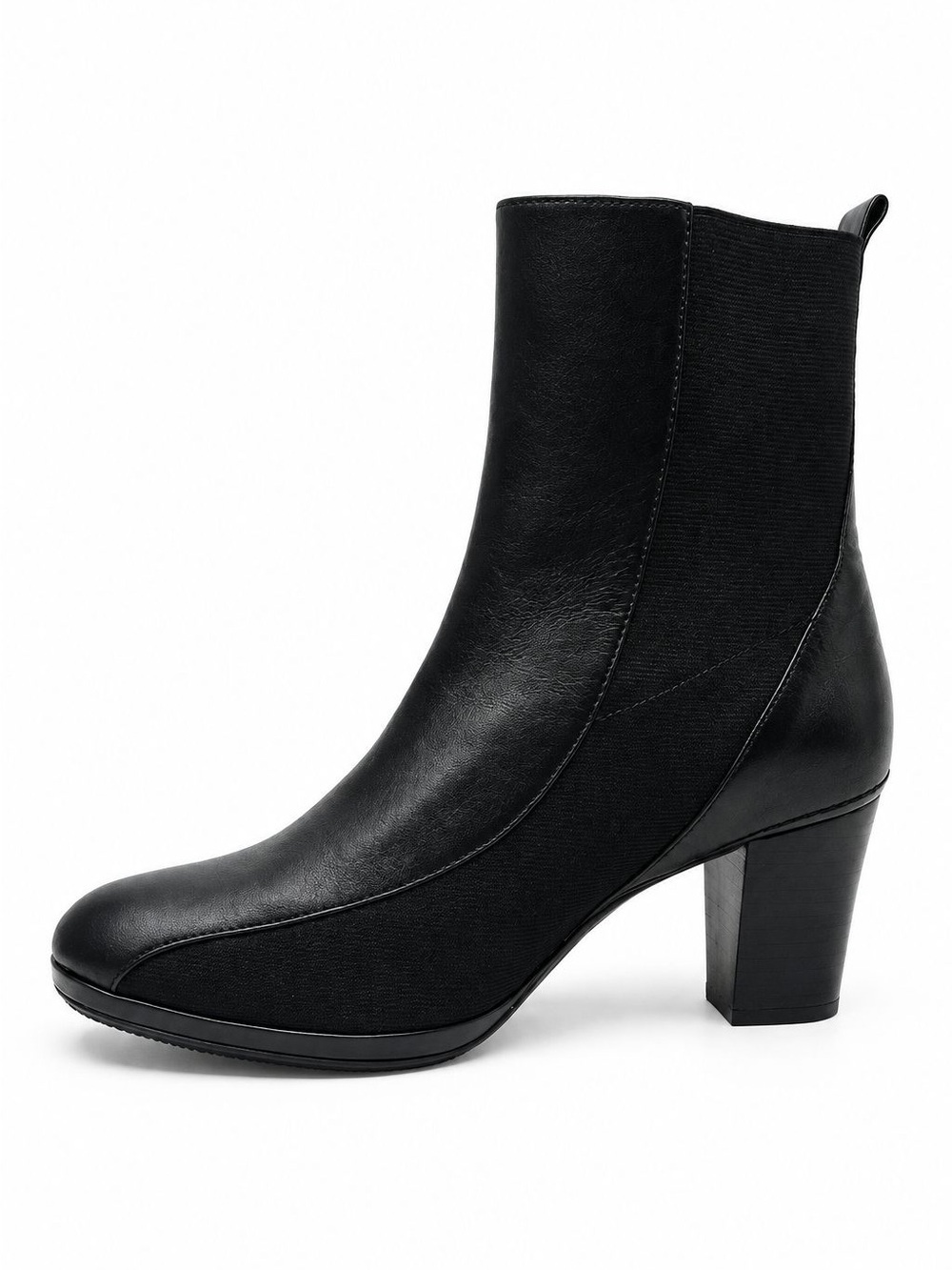 Rockport Black Leather Slip-On Chelsea Ankle Boots Block Heel 8.5 NWOT